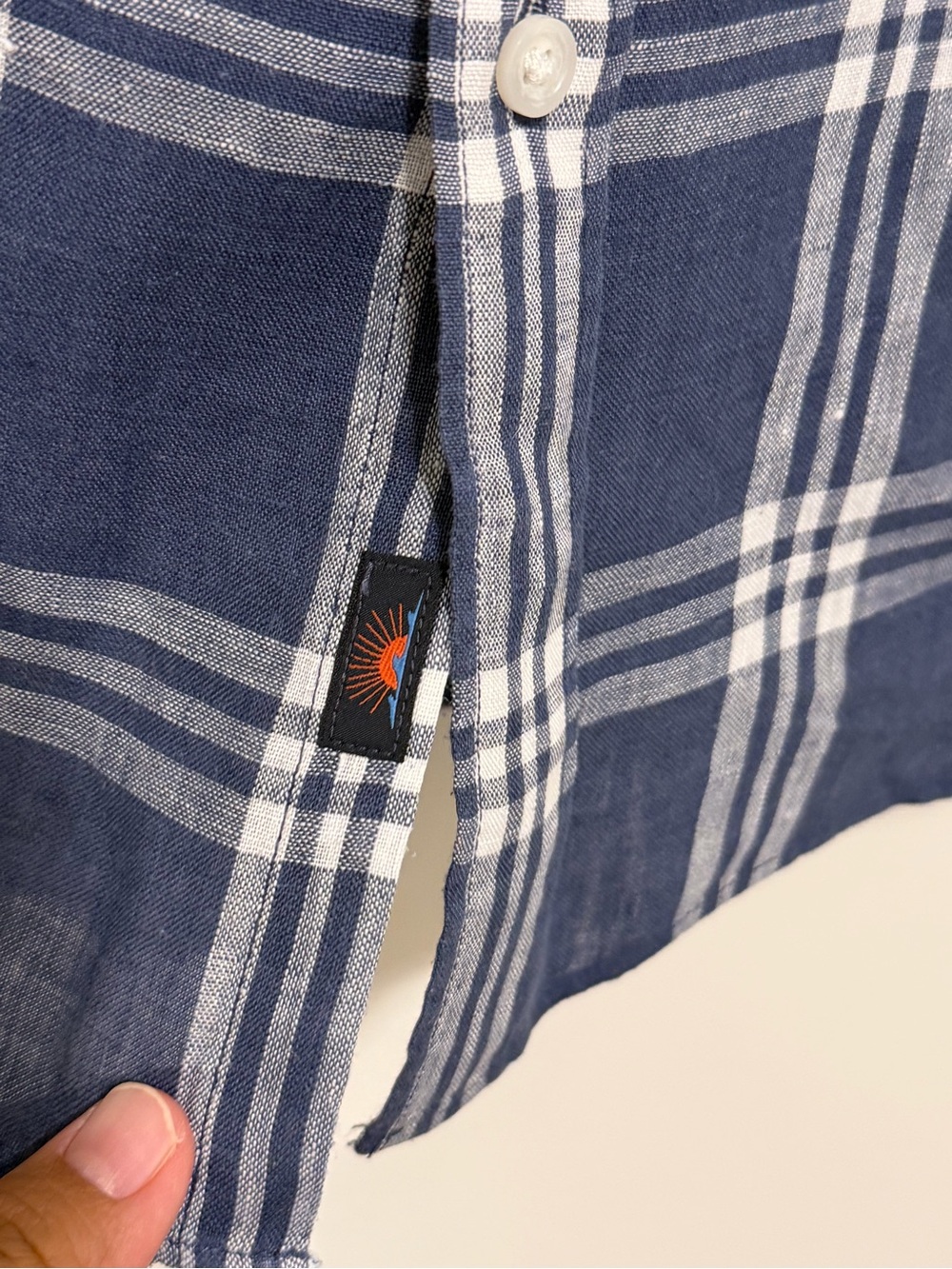 Faherty Size XL Jetty Plaid Linen Laguna Long Sleeve Shirt Preppy Casual Coastal - Picture 7 of 7
